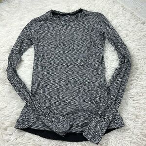 Lululemon Runderful Long Sleeve Spaced Out Space Dye Black White